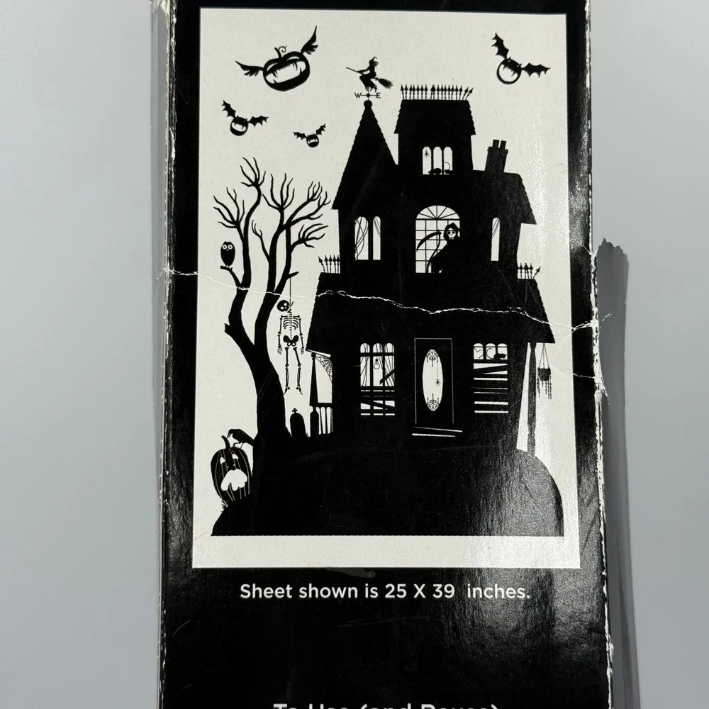 Hallmark Halloween Moveable Decorations Haunted House Wall Decal 25x39 Sheet